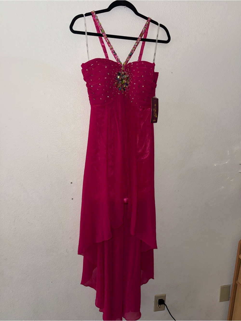 Women’s Fuchsia Beaded Evening Dress - Brand Unlisted